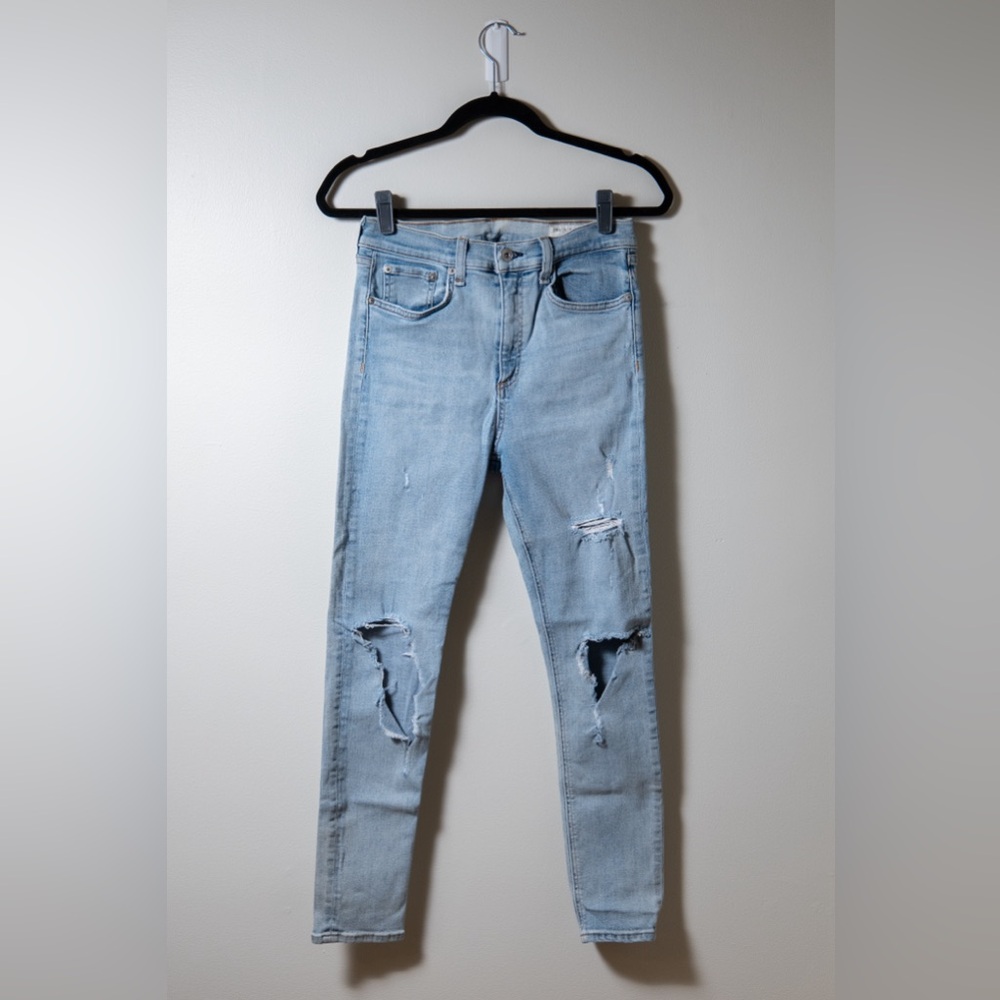 rag & bone Distressed Light Blue Skinny Jeans